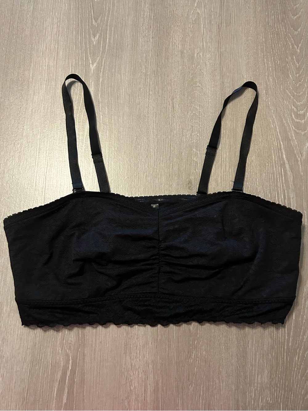 Torrid Black Unlined 4-Way Stretch Lace Bandeau Bra 3X Wear Straps or Strapless. - Picture 6 of 8